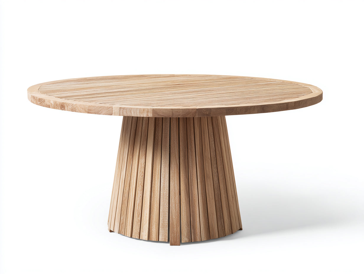 Table de jardin-Bois-132x132x75 cm-Bois naturel-Style moderne