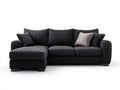Canapé d'angle - tissu - 262x168x84 cm - noir-gris anthracite - style moderne