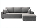 Canapé d'angle - tissu - 248x162x82 cm - gris clair - style scandinave