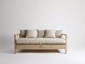 Canapé lit - bois massif-tissu - 198x88x78 cm - beige-bois naturel - scandinave