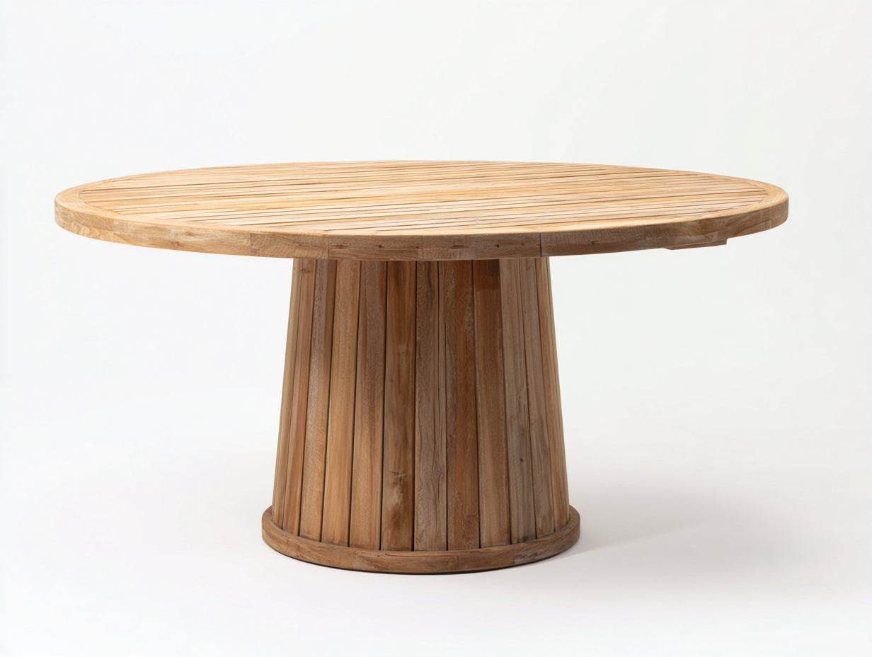 Table de jardin-Bois-138x138x75 cm-Bois naturel-Style moderne