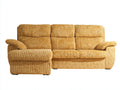 Canapé d'angle - velours côtelé - 252x168x90 cm - jaune moutarde - style rétro