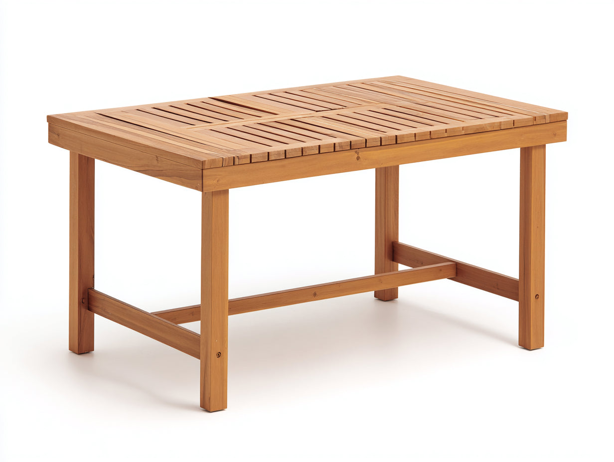 Table de jardin-Bois-150x90x75 cm-Bois naturel-Style classique
