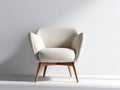 Fauteuil-tissu-bois-87x83x85 cm-blanc cassé-bois naturel-style scandinave