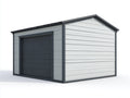 Abri de jardin - métal - 326x248x232 cm - blanc-gris - moderne