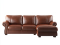 Canapé d'angle-cuir-286x172x85 cm-brun-style classique