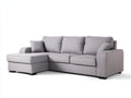 Canapé d'angle - tissu - 256x164x83 cm - gris clair - style moderne