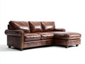 Canapé d'angle-cuir-288x174x84 cm-brun-style Chesterfield