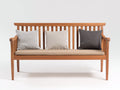 Banc de jardin-Bois-tissu-155x57x88 cm-Marron-Beige-style classique