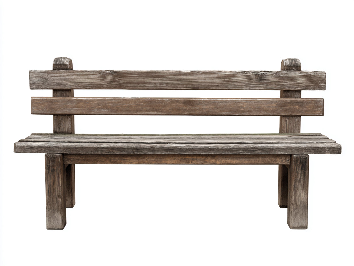 Banc de jardin-Bois-150x52x80 cm-Marron-Gris-style rustique
