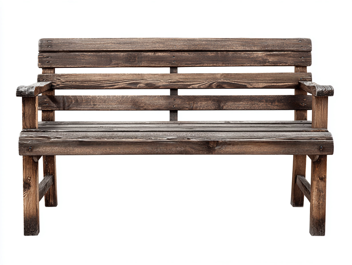 Banc de jardin-Bois-162x56x88 cm-Marron-style rustique