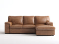 Canapé d'angle-cuir-275x165x84 cm-marron clair-style moderne