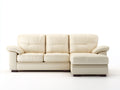 Canapé d'angle - cuir synthétique - 248x162x88 cm - crème - style classique